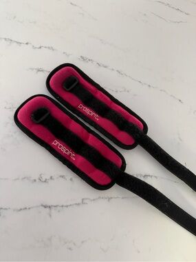 Prospirit Hot Pink and Black Adjustable Ankle/Wrist Weights